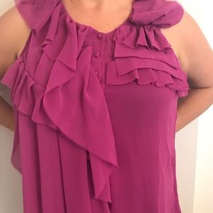 BNWT Asymmetrical Ruffle Sleeveless Blouse